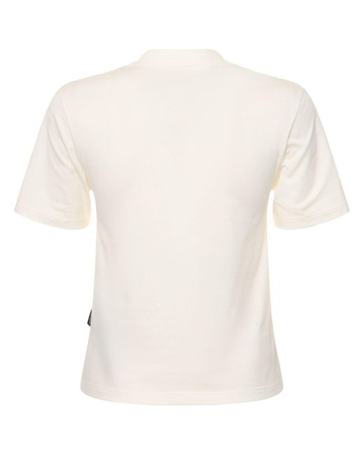 Camiseta de algodón con logo Palm Angels de color Natural