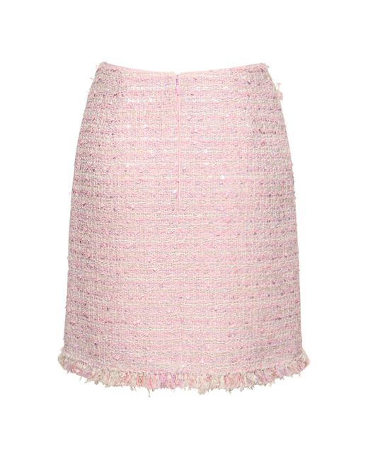Giambattista Valli Pink Cotton Bouclé Blend Mini Skirt