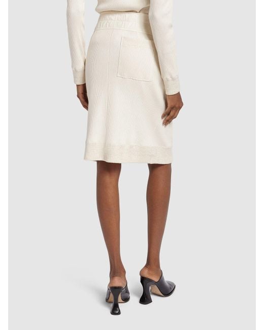 Bottega Veneta Natural Compact Cotton Rib Jersey Skirt