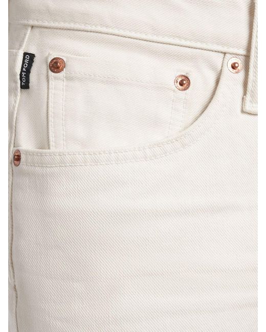 Tom Ford White Standard Fit Twill Denim Jeans for men