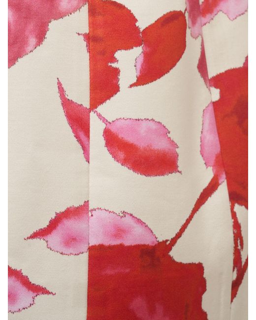 Blumarine Red Printed Satin Mini Dress