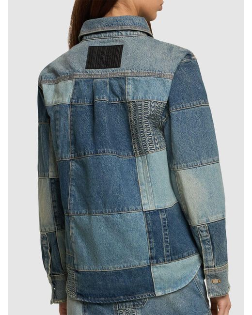 Camicia in denim patchwork di Marc Jacobs in Blue