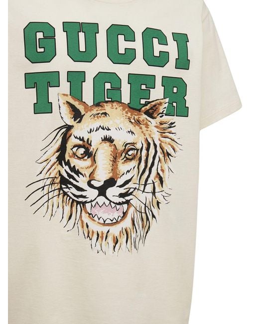 Gucci Tiger Print Cotton T-shirt for Men | Lyst Canada