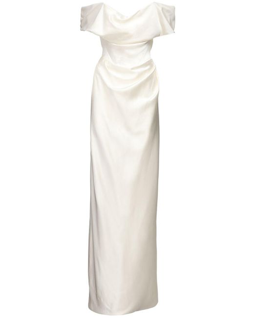 Robe En Coton De Satin De Soie Épaisse Vivienne Westwood en coloris White