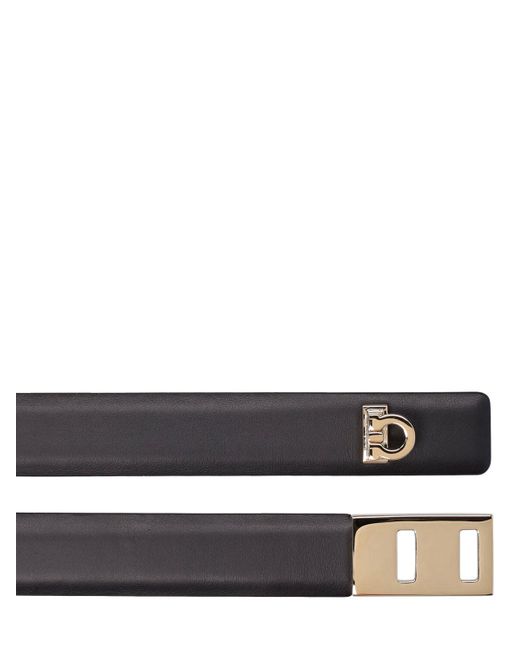 Ferragamo Black 2.5cm Leather Belt