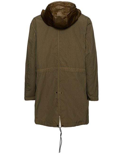 C P Company Herren Flatt Nylon Goggle Fishtail Parka in Green für Herren