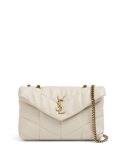 Saint Laurent Natural Puffer Toy Quilted Leather Shoulder Bag