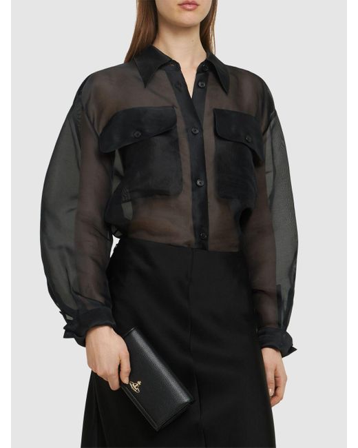 Portefeuille en simili-cuir avec chaîne Vivienne Westwood en coloris Gray