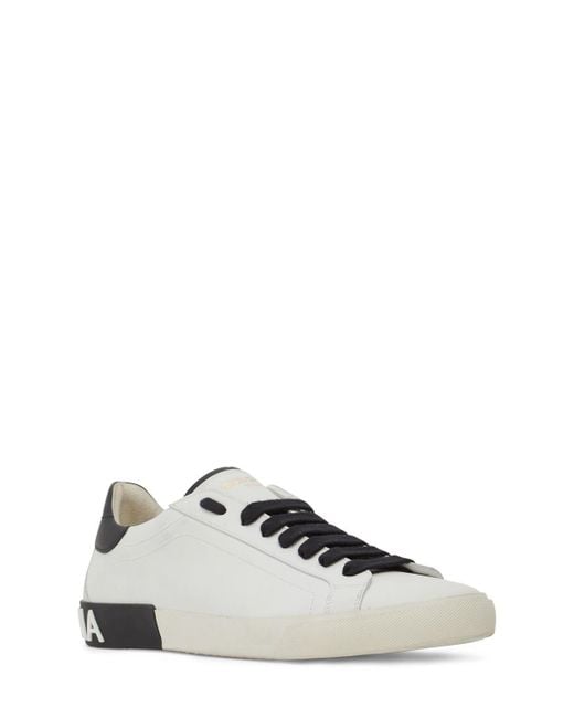 Zapatillas de cuero sneakers portofino Dolce & Gabbana de hombre de color White