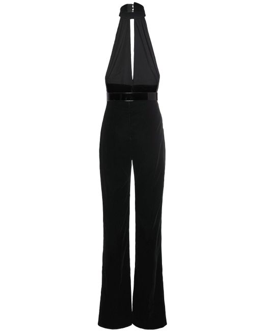 Tom Ford Black Jumpsuit Aus Stretch-samt