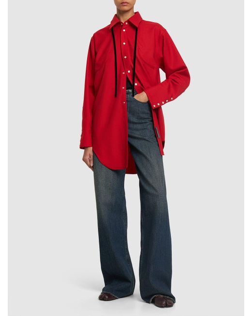 Camisa de gabardina de lana Maison Margiela de color Red