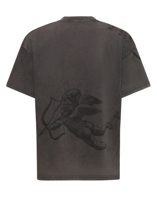 Represent Gray Cotton T-Shirt W/ Logo Appliqué for men