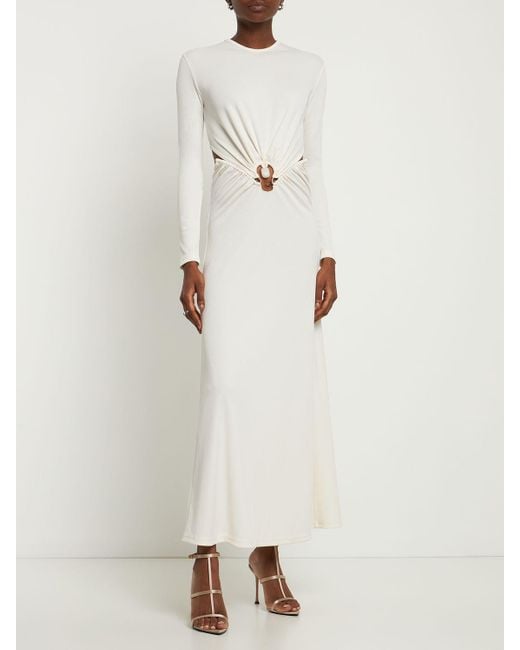Christopher Esber White Langes Kleid Aus Jersey "quartz"