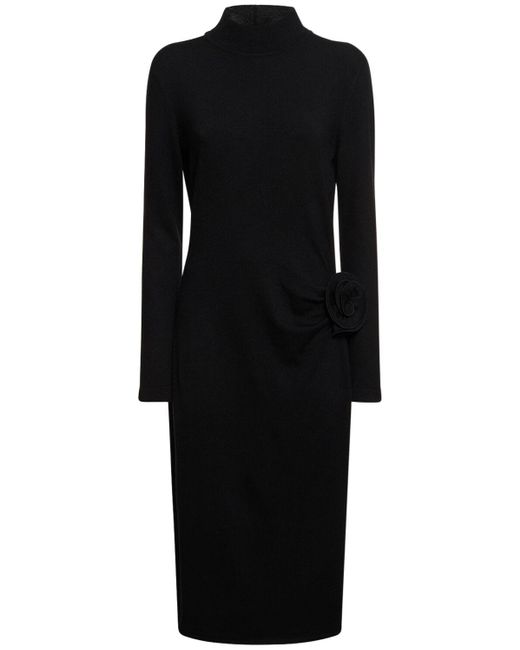 Vestido corto de punto de seda y lana Magda Butrym de color Black