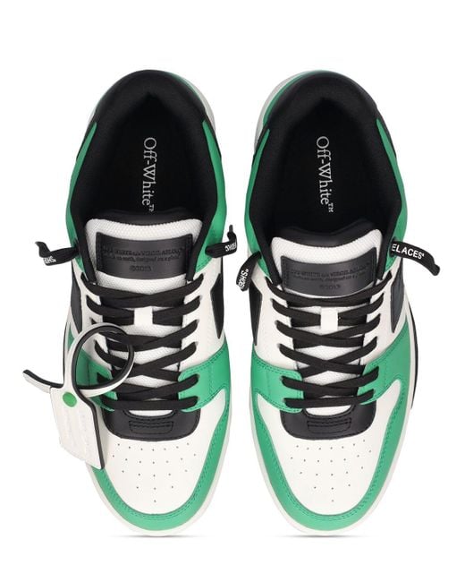 Off-White c/o Virgil Abloh Green Out Of Office Leather Sneakers for men