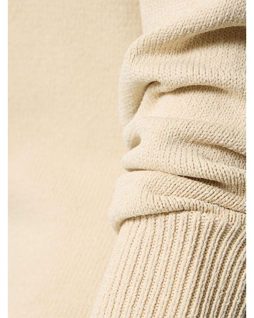 Entire studios Natural Deep V-Neck Long Sleeve Knit Bodysuit