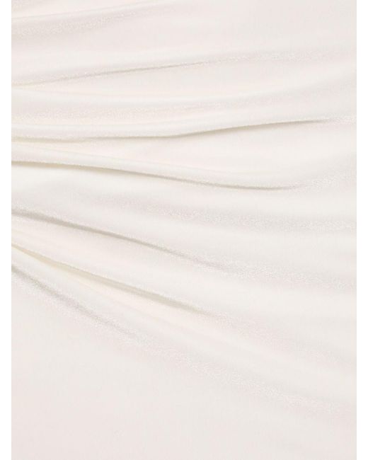 16Arlington Nubria ドレープベルベットドレス White