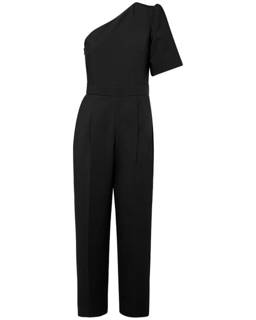 Max Mara Black One-Shoulder Smalto Jumpsuit