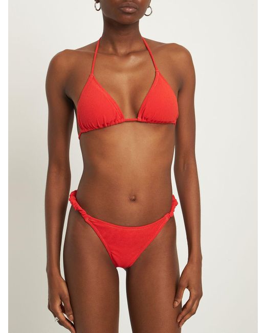 Reina Olga Dreieck-bikini Aus Terry "scrunchie" in Rot | Lyst AT