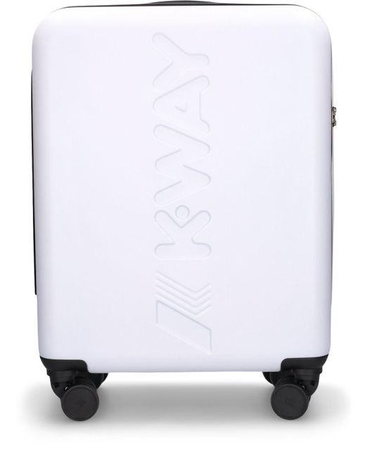 Petite valise cabine K-Way pour homme en coloris White