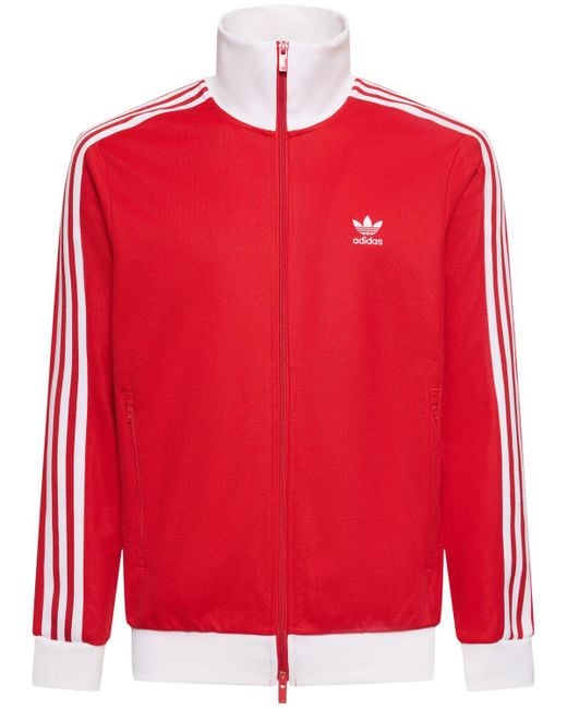 Adidas Originals Red Beckenbauer Cotton Blend Track Top for men