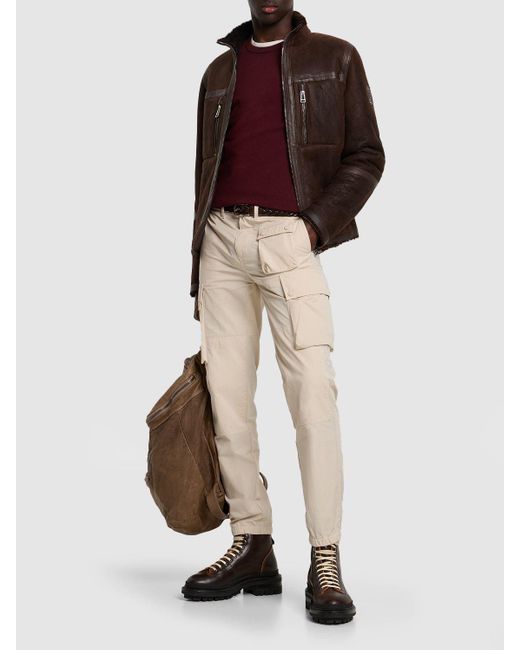 Belstaff Cotton Gabardine Cargo Pants in Natural for Men | Lyst image.