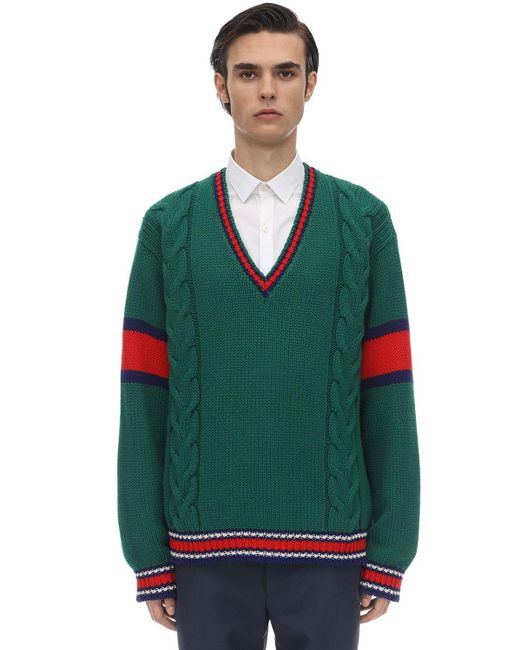 Gucci men's sale v neck sweater