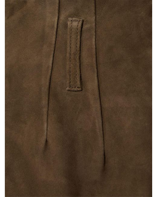Frankie Shop Natural Lise Suede Shorts