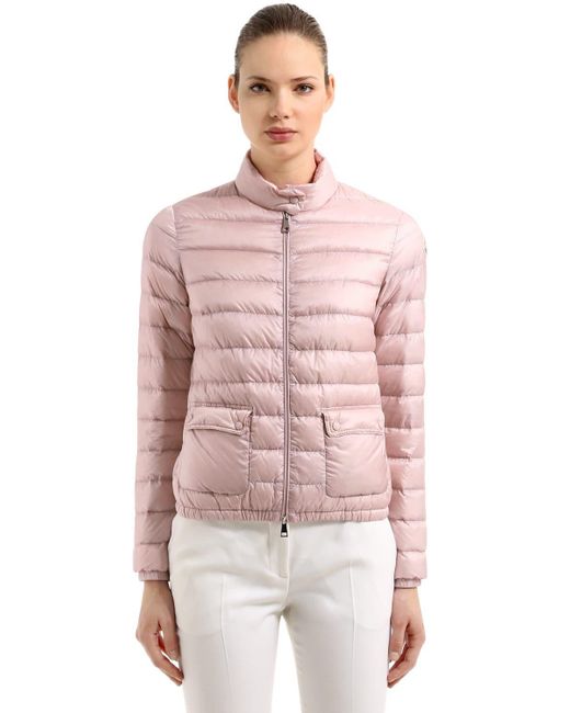 Moncler Pink Lans Longue Saison Nylon Down Jacket