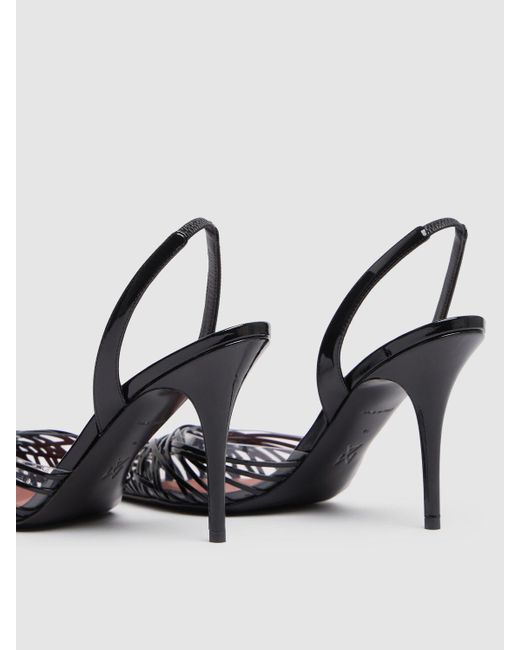 AMINA MUADDI 90Mm Lori Patent Leather Slingbacks in White | Lyst