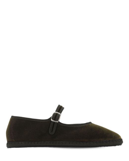 Vibi Venezia 10mm Mary Jane Bottiglia Velvet Loafers in Olive Green (Black) | Lyst