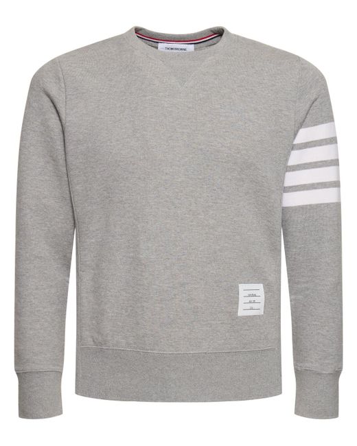 Thom Browne Gray Cotton Jersey Logo Sweatshirt for men