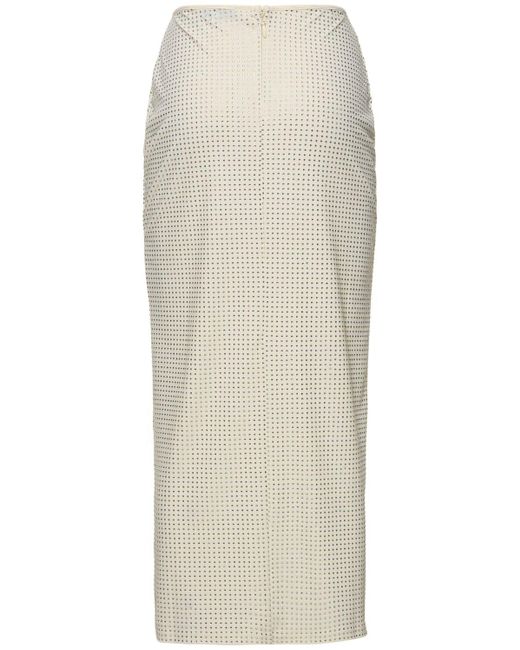WeWoreWhat White Embellished Midi Skirt