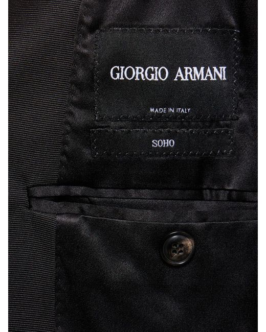 Giorgio Armani Einreihiges Anzugjackett Aus Wollkrepp in Black für Herren