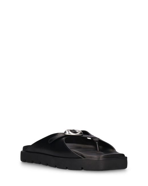 Sandales compensées en cuir dome 20 mm Alexander Wang en coloris Black