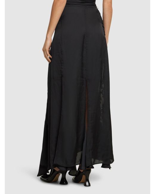Y. Project Black Jersey & Lace Long Skirt W/ Hooks