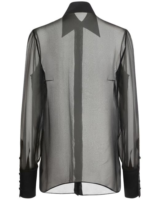 Dolce & Gabbana Black Sheer Silk Chiffon Shirt