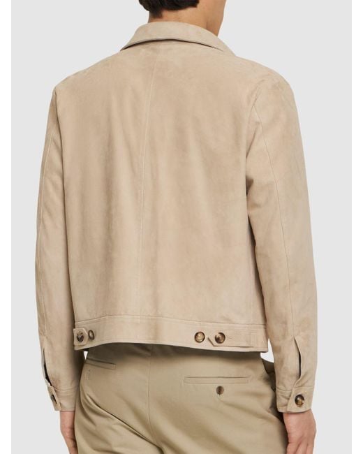 Lardini Natural Suede Zipped Jacket for men