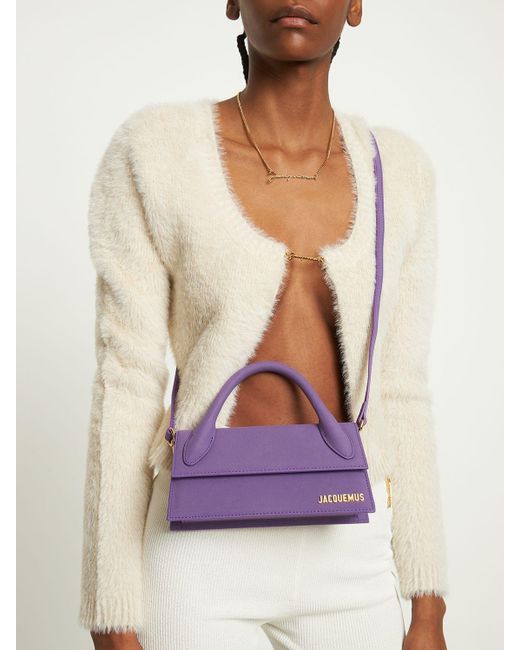 Jacquemus Le Chiquito Long Leather Top Handle Bag in Purple | Lyst