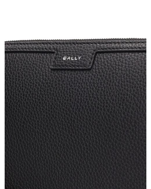 Bally Black Code Leather Clutch for men