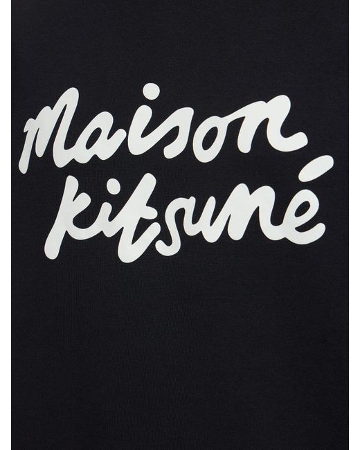 Maison Kitsuné Pullover Mit Handschrift-logo "maison Kitsuné" in Black für Herren