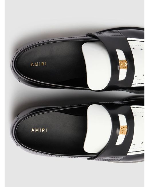 Amiri Black Ma Leather Loafers for men