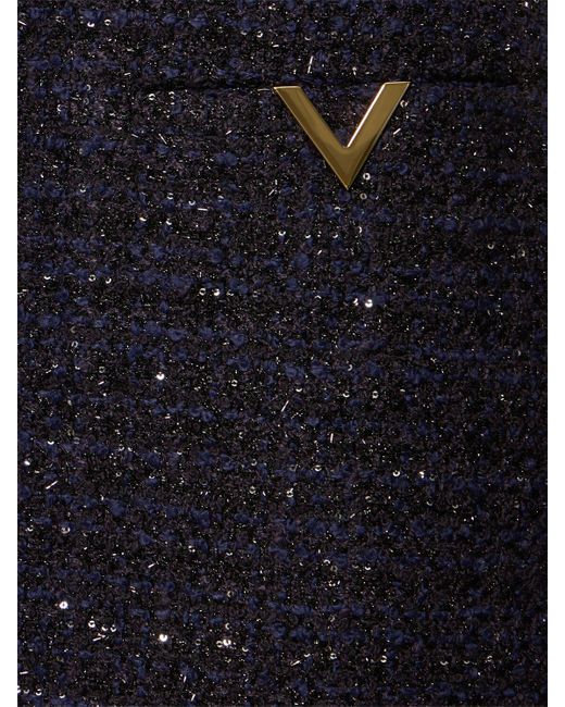 Jupe courte en tweed de lurex Valentino en coloris Black