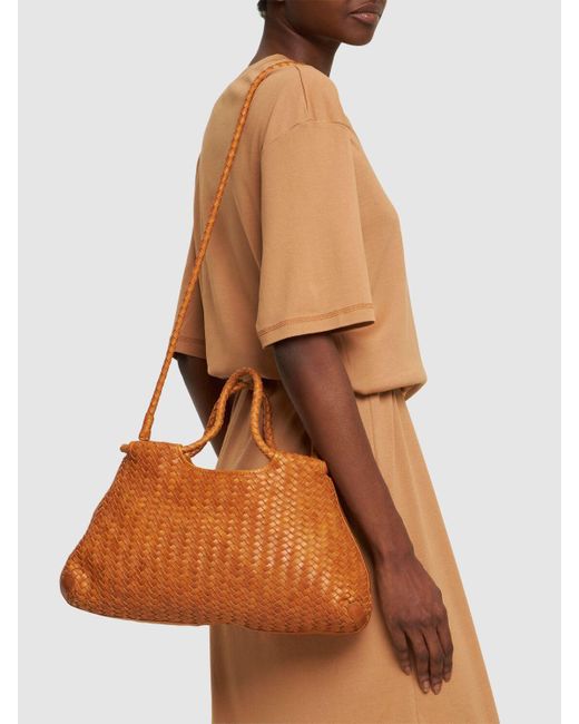 Bembien Brown Gabine Woven Leather Shoulder Bag