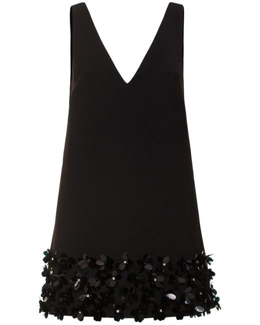 Self-Portrait Black Minikleid Aus Krepp Mit Pailletten