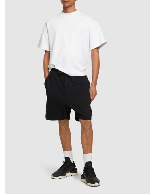 Y-3 Black French Terry Shorts for men