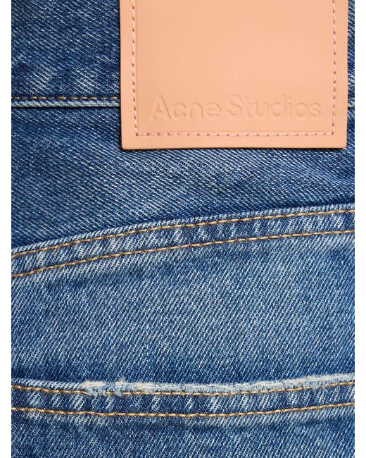 Jeans anchos de denim Acne de color Blue