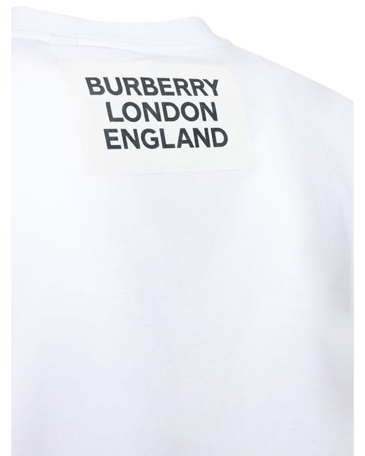 Burberry Cotton Carrick Crown T Shirt in White - Save 2% | Lyst