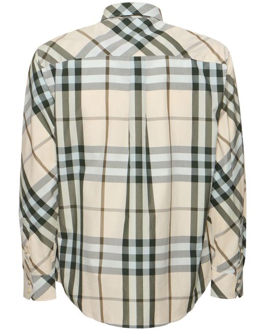 Camicia in cotone check di Burberry in Gray da Uomo