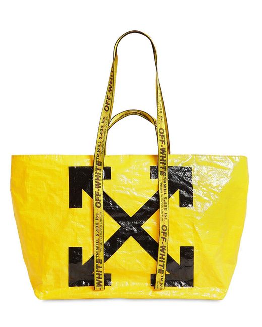 Off-White c/o Virgil Abloh Yellow Commercial Bedruckte Tote Aus Pvc